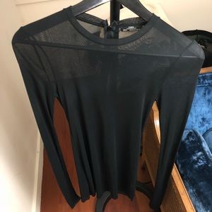 Zara Collection long sleeve sheer shirt sz M